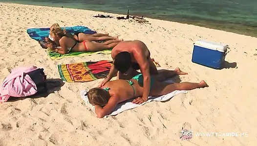 Blonde MILF Rides Hard on Beach and Bedroom for Intense