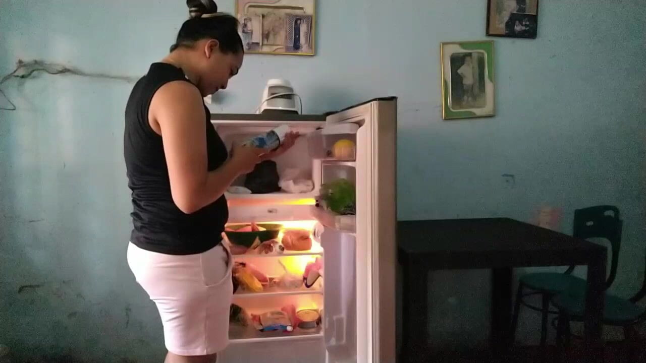 The neighbor discovers me checking the fridge and to distract her, I changed the subject and got affectionate with her