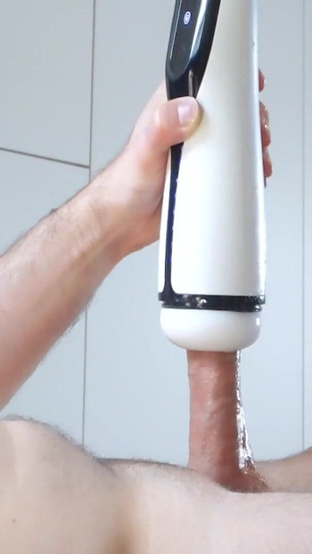 Thrilling moment from "Autoblow male sextoy Sohimi, Strong Sucking & Vibrating Male Heating Masturbator."