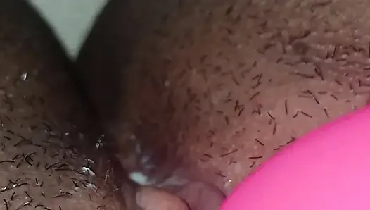 Hairy and creamy Colombian pussy