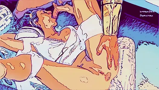 Ass to mouth machine. Hentai cartoon style