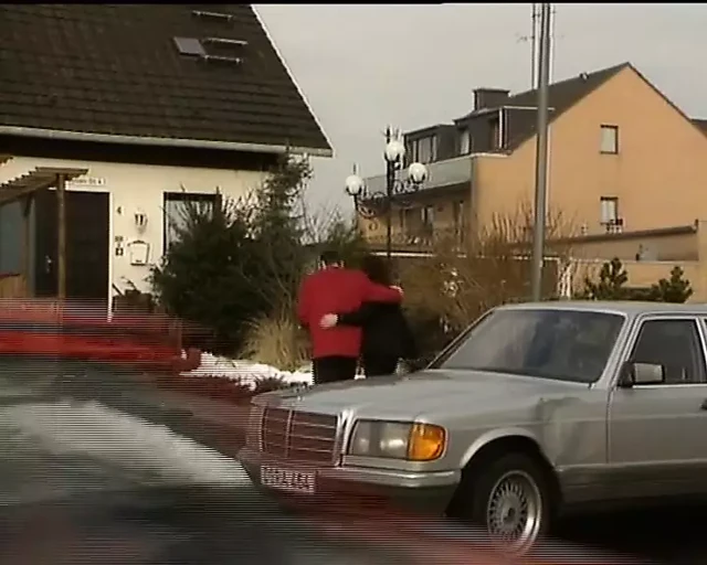A sexy brunette lady from Germany gets double penetrated by two hard cocks