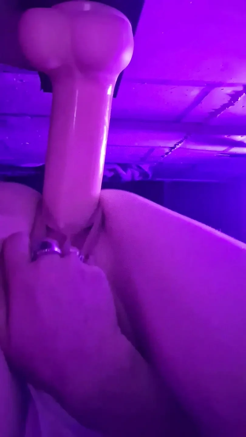 Riding my 13 inch dildo