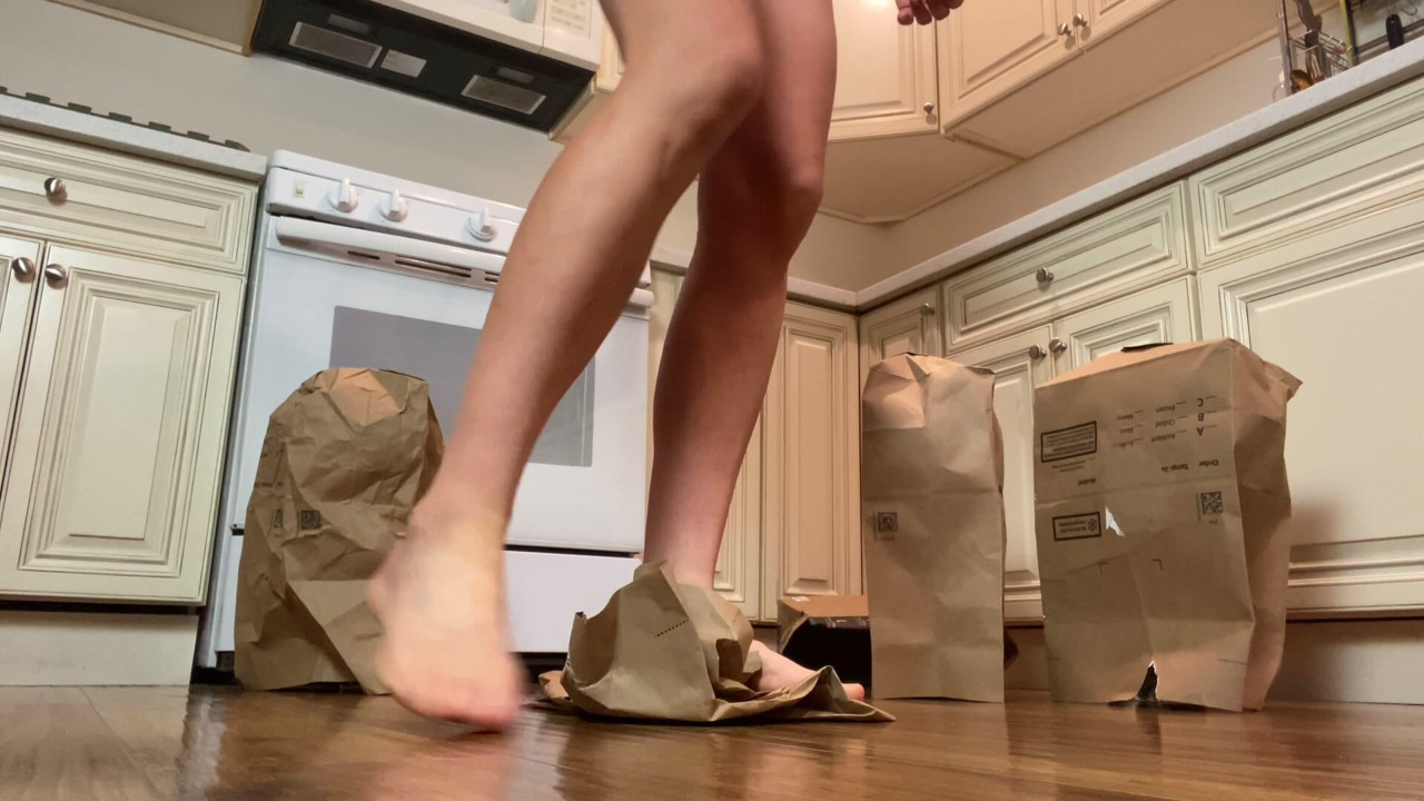 Crushing Paper & Cardboard Barefoot