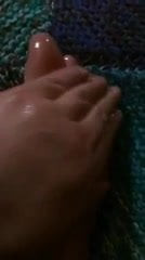 Gf plays with cum and. Oil on soles