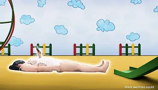 Упражнения мисс Squid в белом нижнем белье