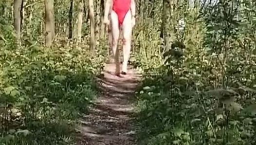 walk in swimsuit