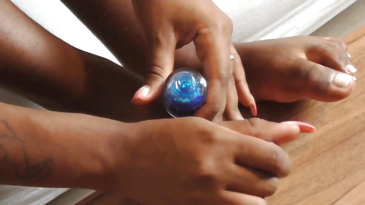 Ébano azul toenails pintura!