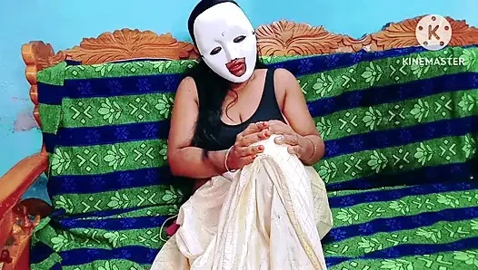 Tamil Teen horny girl solo masturbating with wooden roller stick - tamil dirty talk with loud moaning