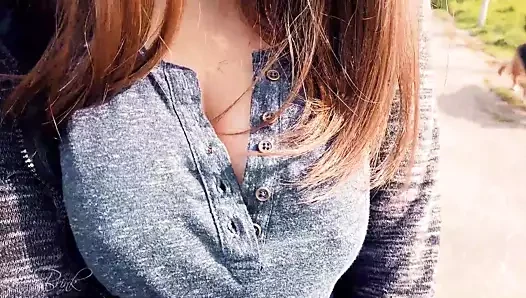 Bouncing Boobs in Shirt While Walking 2