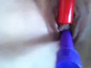 Playing with my shaved pussy