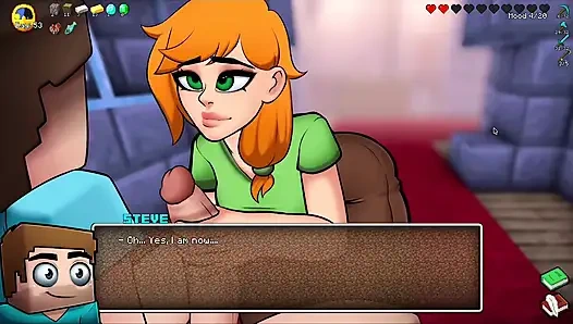 Hornycraft minecraft parodisi - alex steve'e zümrütler için şimdiye kadarki en iyi elle muameleyi yapıyor