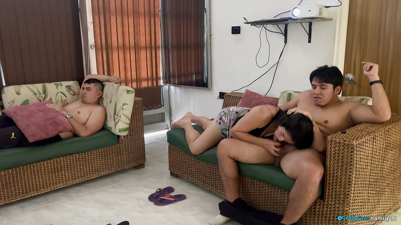 My stepmom sucks my cock in front of my family, I cum in her face!