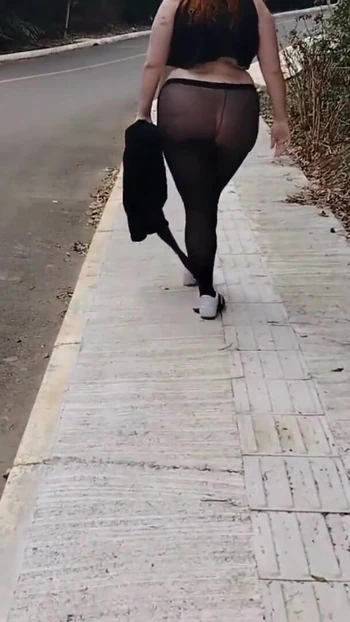 Jaw-dropping moment from "My stepmother in transparent pants without panties showing off on the street."