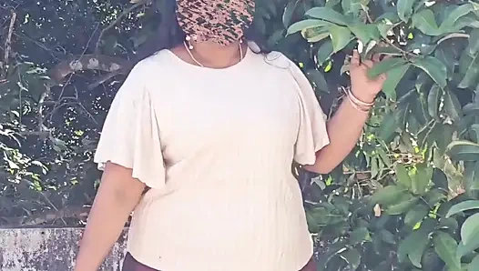 Indian Girl in Red Skirt and White Top