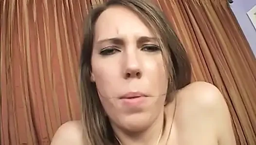Dirty chick gets her mouth and ass fucked hard POV style and swallows load