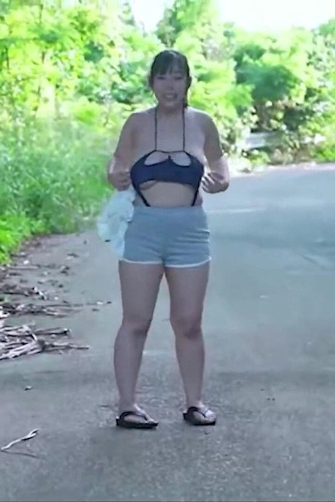POV on a Private Beach with a Busty Gravure Idol. Raw Creampie