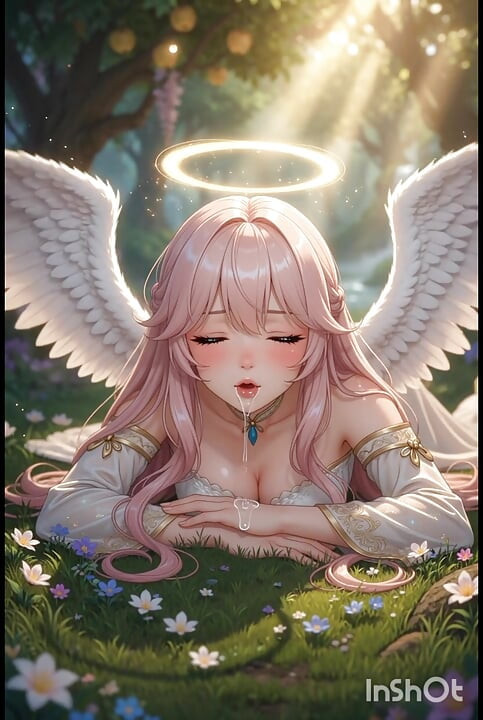 Thiên thần Hentai với bộ ngực to thủ dâm