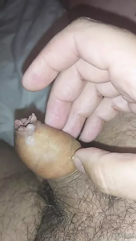 My soft little cuckold cock cums three drops
