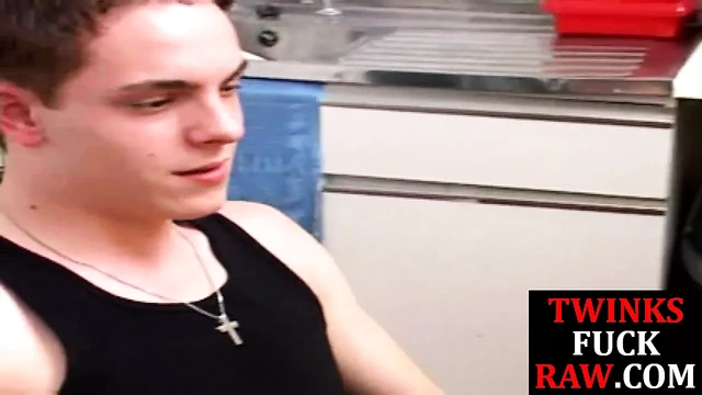 Oral pleased twink breeded in threesome until spraying jizz