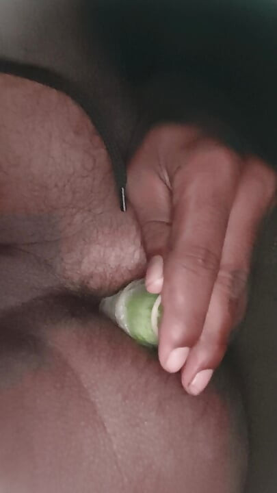 Cucumber inside of Ass hole