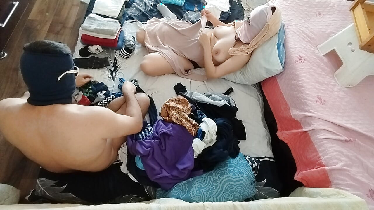 Amateur couple having fun in the bedroom. Sexy amateur wife sensually licks ice cream. Sexy wife serves breakfast in the bedroom