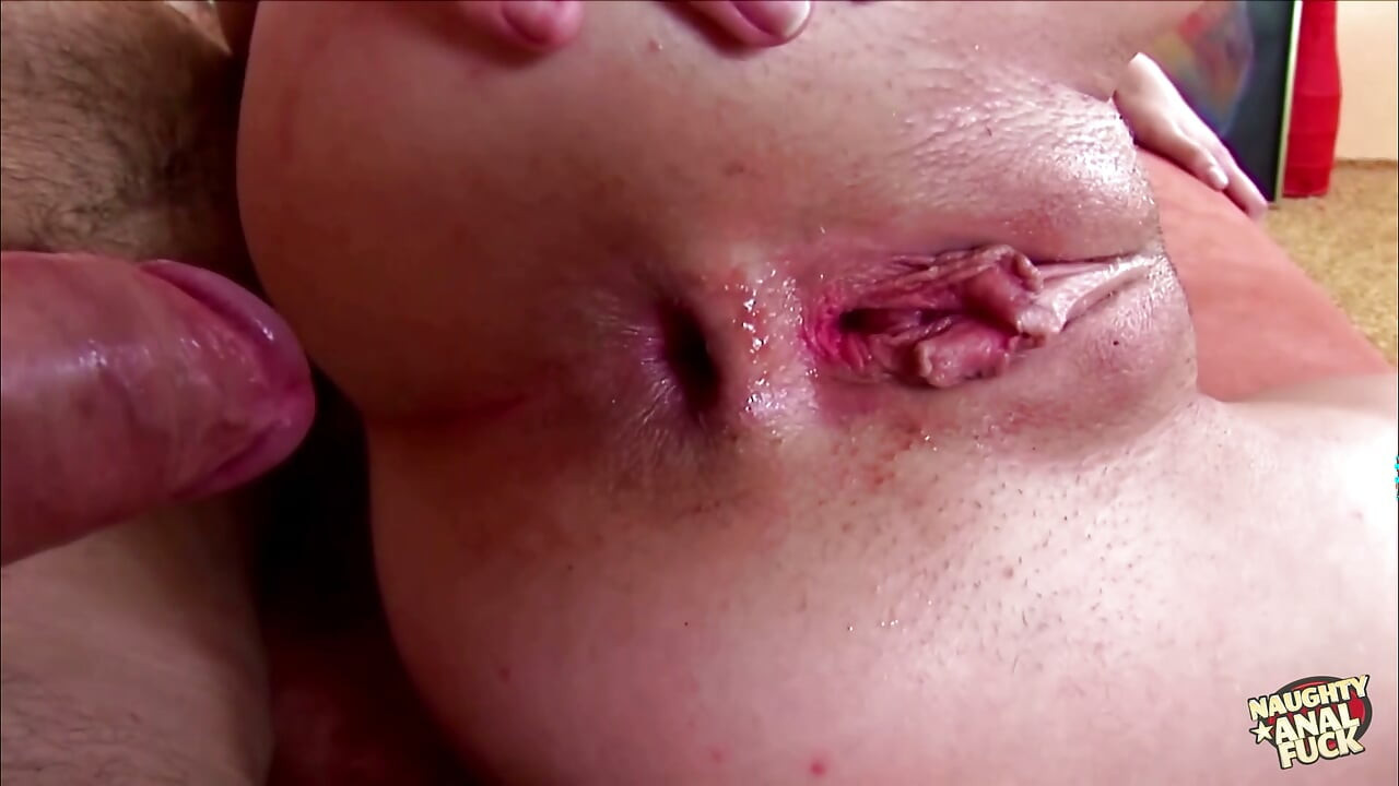 Slender blonde is ready for anal sex after penetrating her pussy with a big cock