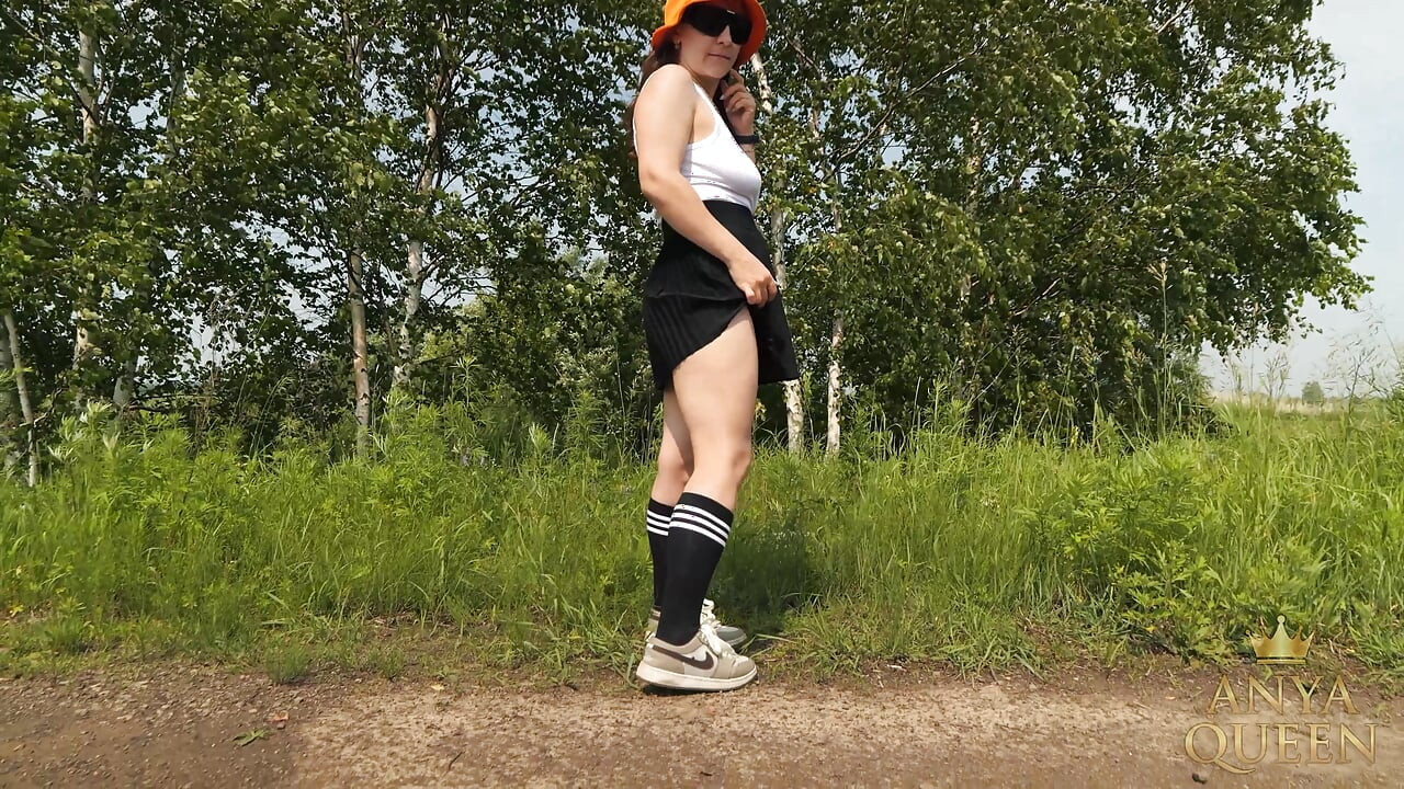 146 Athletic Legs Fetish with Knee High Socks and Skirt Lift