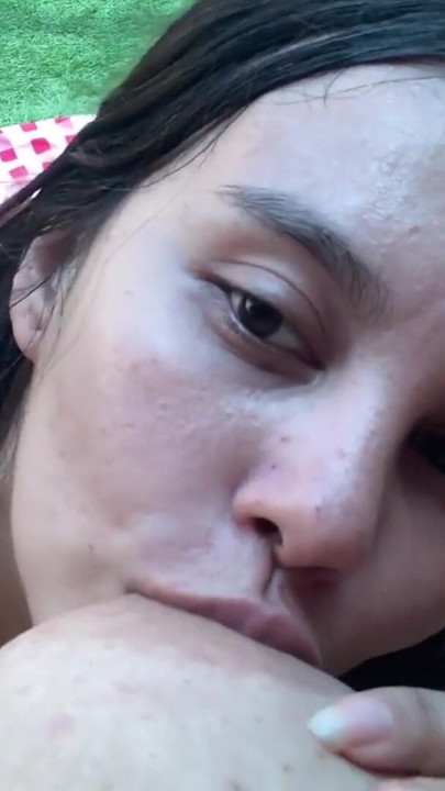 Luna Sucking My Lactating Breasts Outdoors | Clip 1