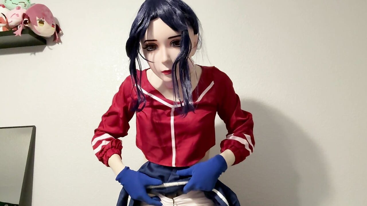 Kigurumi Mask Cosplay Masturbating and Estim
