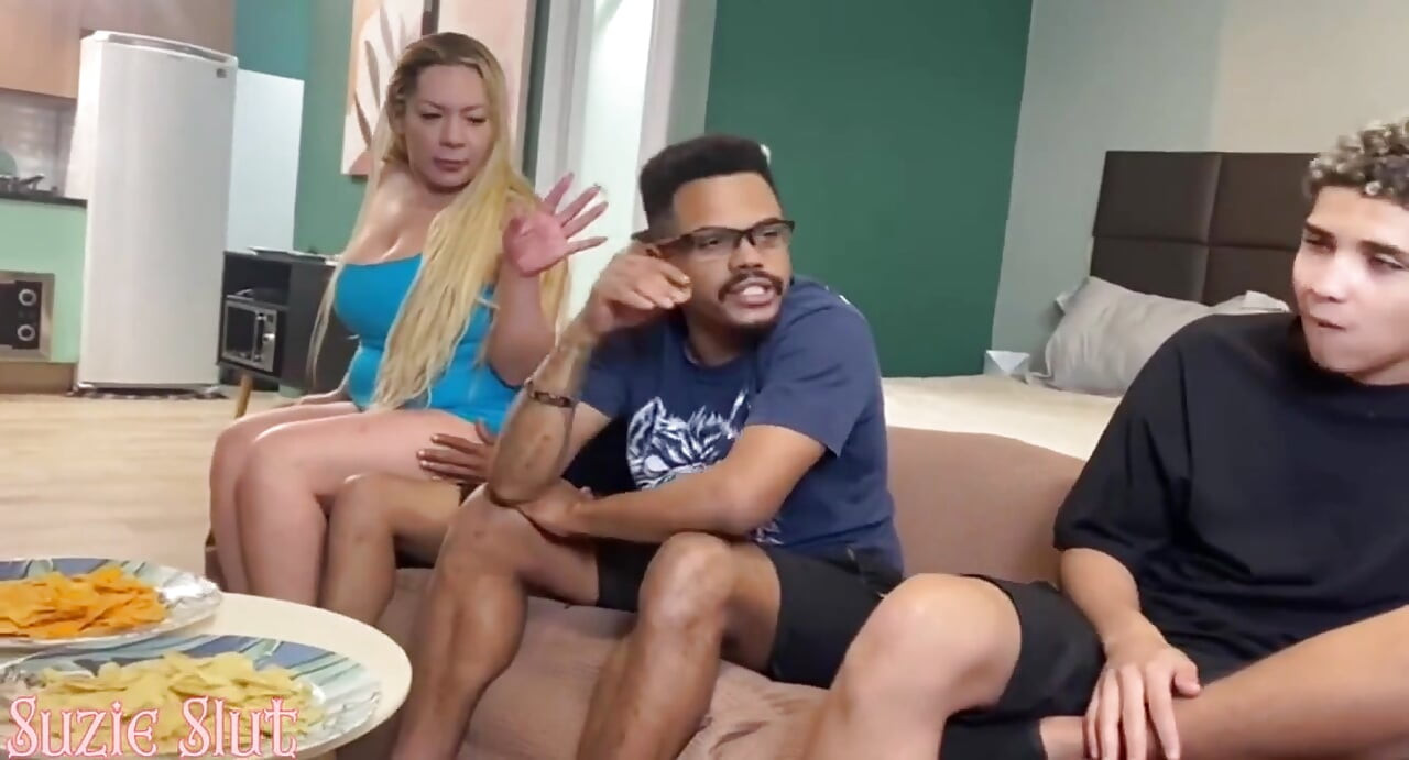 Naughty MILF Fucks Young Friend to Tease Her Stepson While Cuckold Husband Watches Cup Game