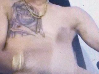 Sexy hot Latino guy jerking his huge thick cock