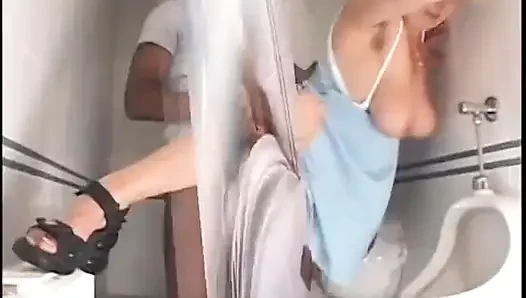 Cock hungry mature blonde making out with all  bathroom visitors
