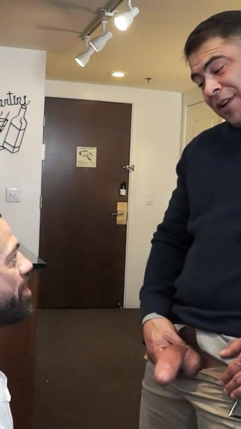 Spectacular moment from "Horny Strong Landlord Makes Desperate Tenant To Pay His Rent"