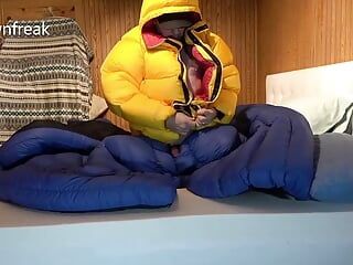 Humping Overfilled Nautica Down Puffer Jacket Until Cum