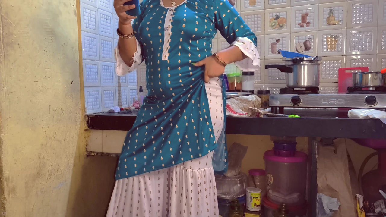 Indian stepsister got caught while video call with her bf