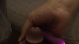 Hand job with wife's toy