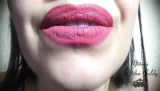 JOI bibir merah muda stroberi