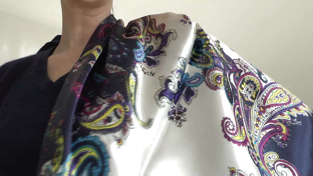 Satin Headscarf Fashion Show and Cumming on a Scarf, JOI, Lady Victoria Valente