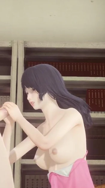 Memorable moment from "Hentai Uncensored - Futanari cum in Shoko's face in library"
