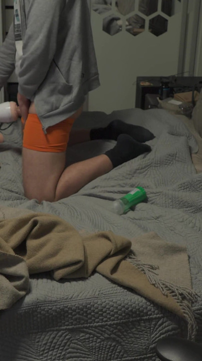 Fucking My Cock with Fuck Machine and Cumming From It!