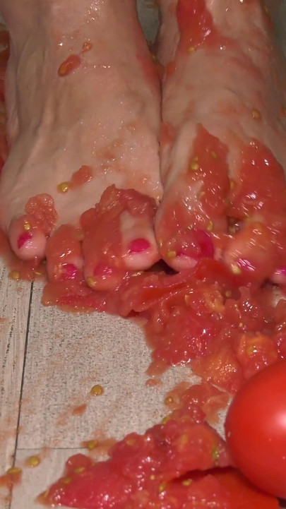 Hot Latina Tramples on Tomatoes and Gets Her Beautiful Feet Dirty!