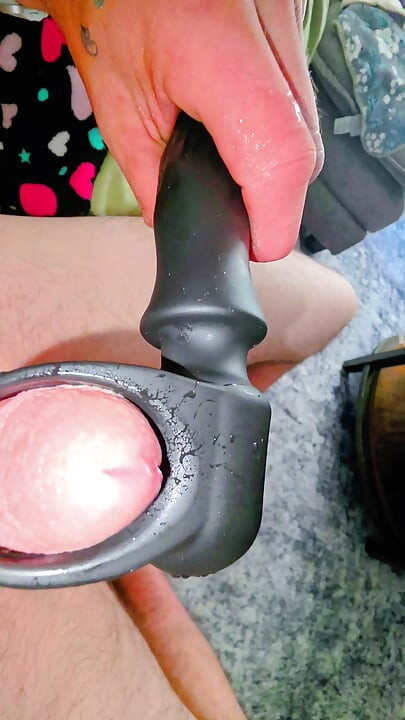 Edging hard cock