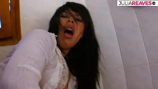 Babe moans as she gets pussy drilled from behind