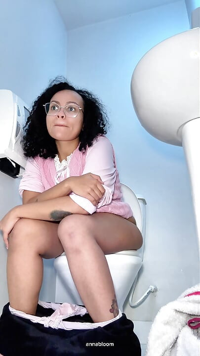 Public Toilet Farts at Gas Station Desperate and Loud Farts with Bloated Belly