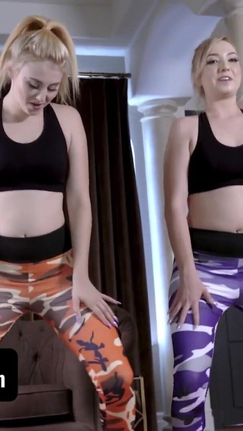 Powerful moment from "Step-daughters Kinsley Anne And Zoe Parker Get Down On The Floor And Suck Their Stepdads' Long Dicks"