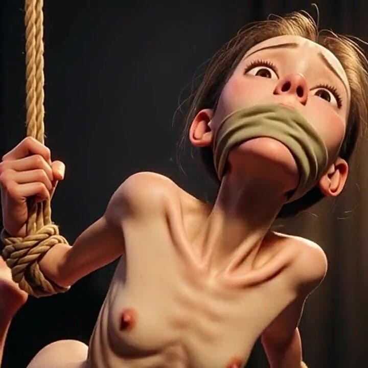 Magrinha escrava amarrada apertada - desperate & ou implorando por misericórdia