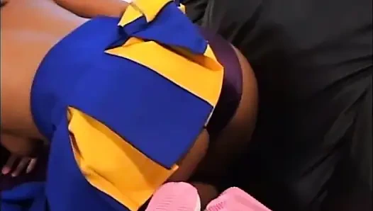 Black and white hairy pussy fucking...cum on tits