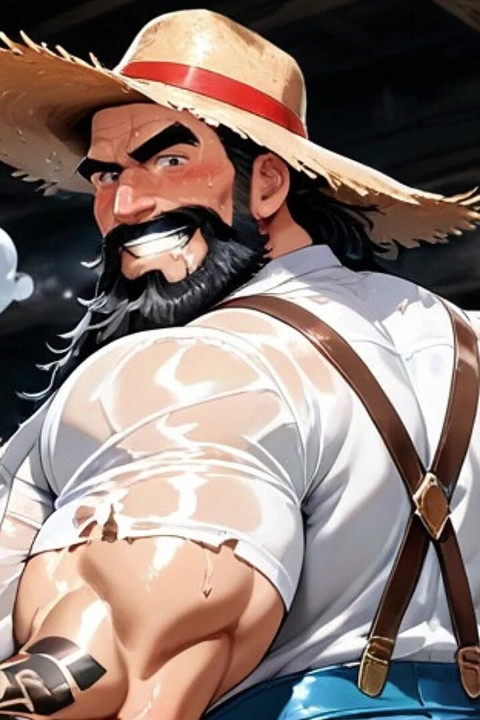 Sensual Photoshoot Featuring Pregnant Ftm Farmers Glistening with Oil in a Field. Bara Hentai Animation.