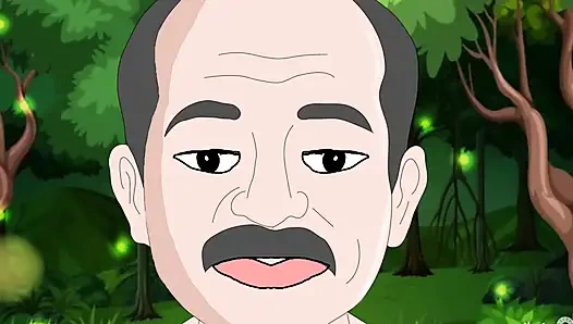 Old Man Young Woman With Forest Fantasy